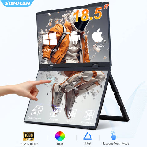 18.5" Dual Touch Portable Monitor Non touch Optional 100Hz 1080P FHD