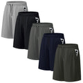 5 Pack Men's Athletic Shorts with pockets 