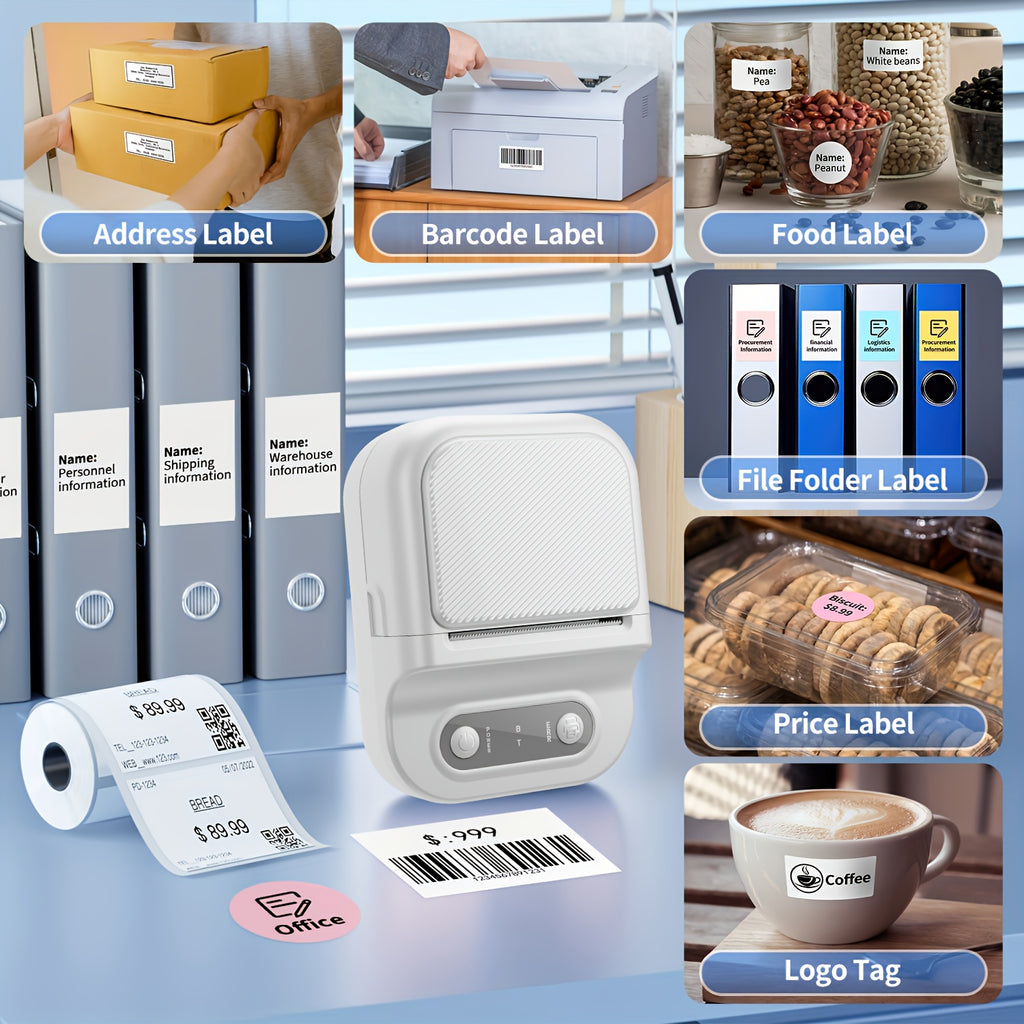 Mini Thermal Label Printer Self adhesive Paper & Inkless