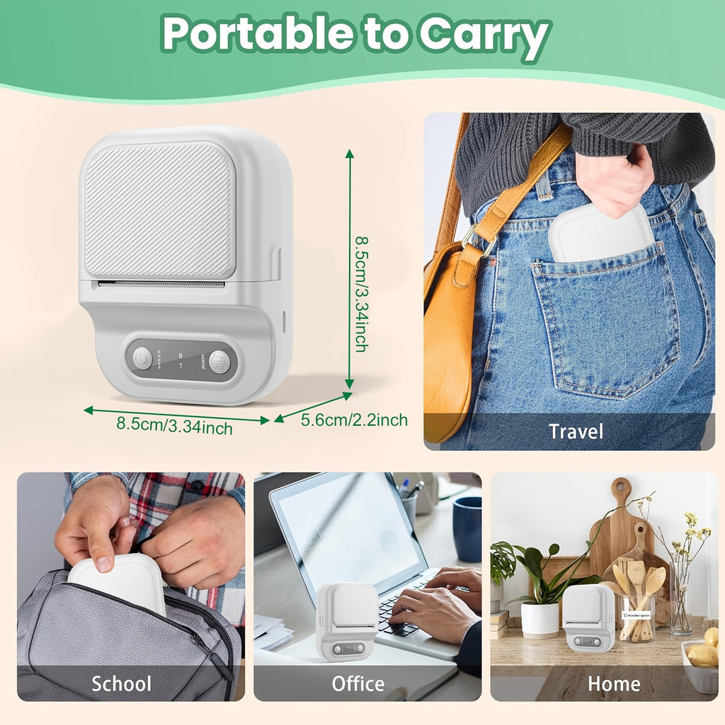 Mini Thermal Label Printer Self adhesive Paper & Inkless