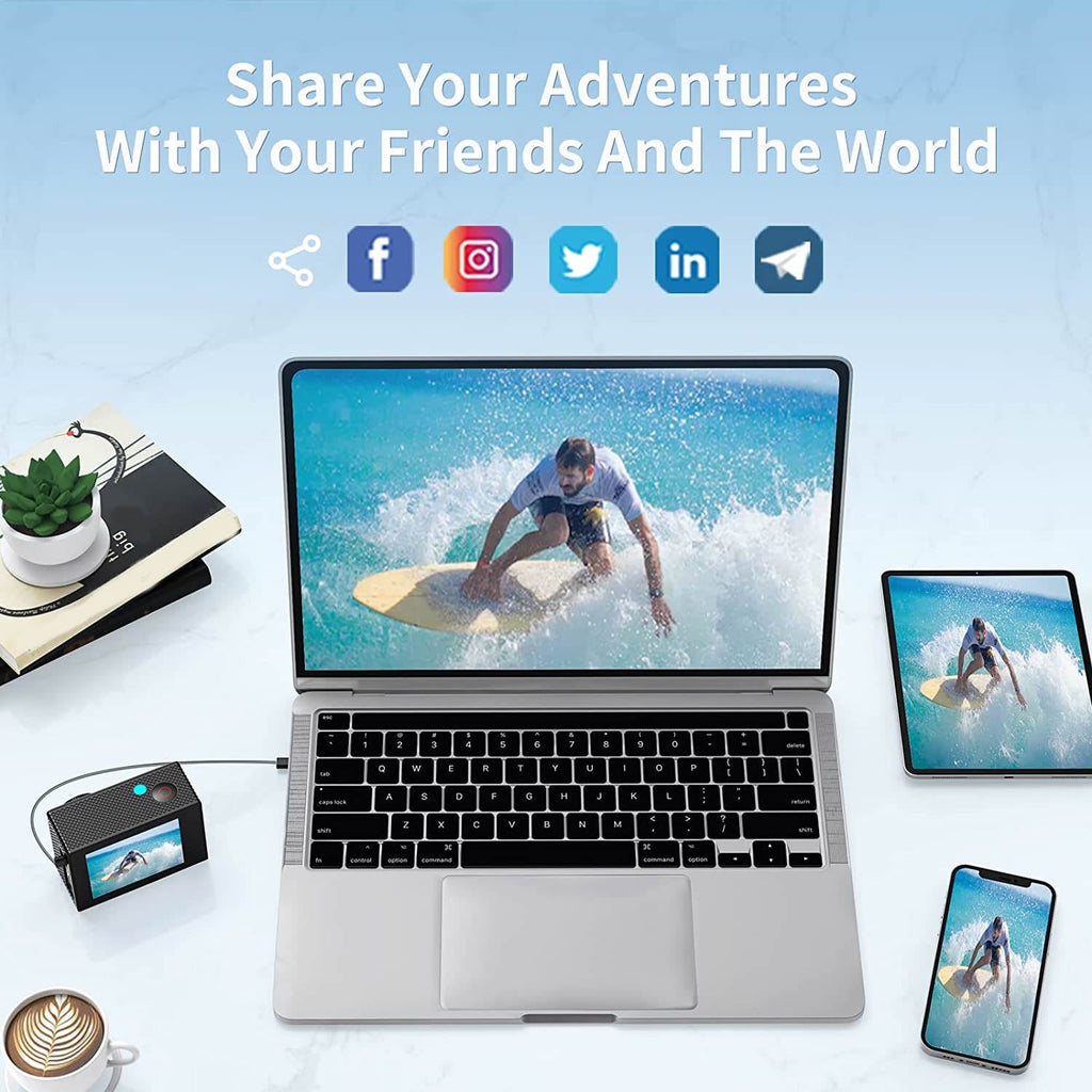 Waterproof 4K Action Camera with WiFi & Remote