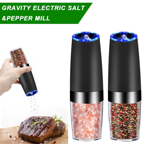 Electric Gravity Sensor Salt and Pepper Grinder with LED Light