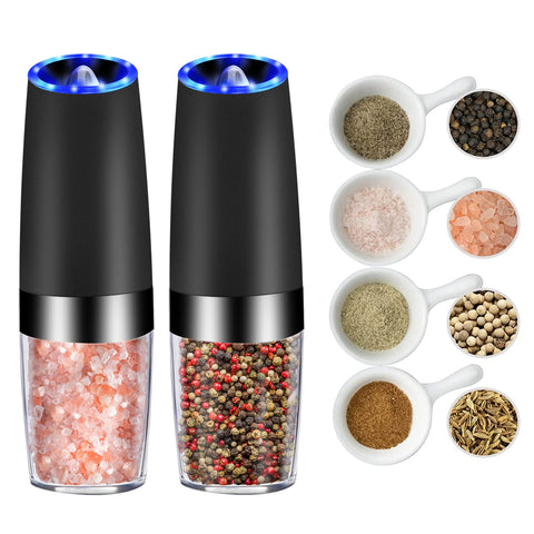 Electric Gravity Sensor Salt and Pepper Grinder with LED Light