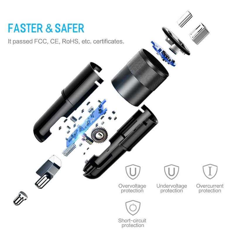 Fast Car Charger Dual Port USB-C iPhone Compatible Aluminum Body
