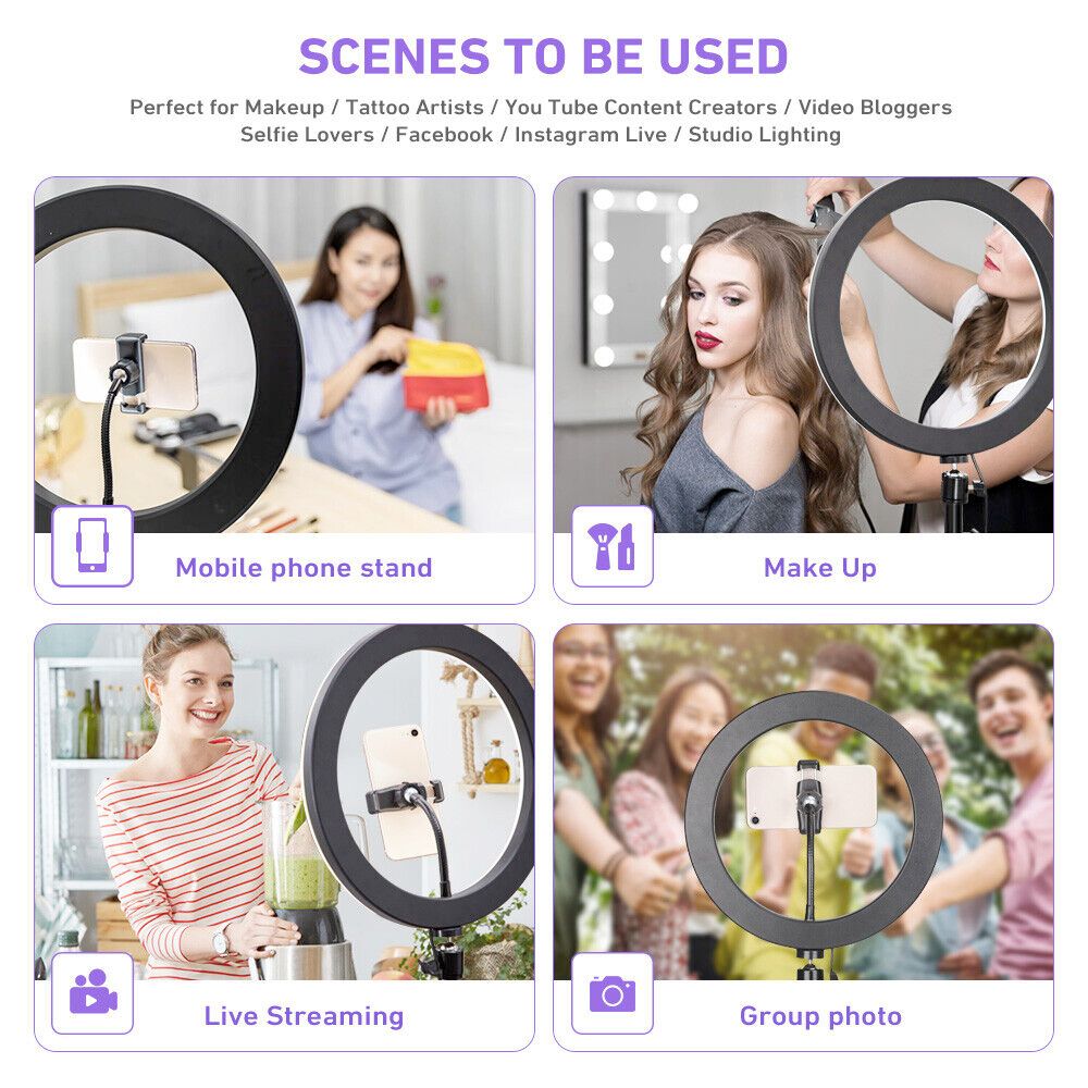 Ring Light Tripod Kit, 10 Inch LED Selfie Light for TikTok YouTube
