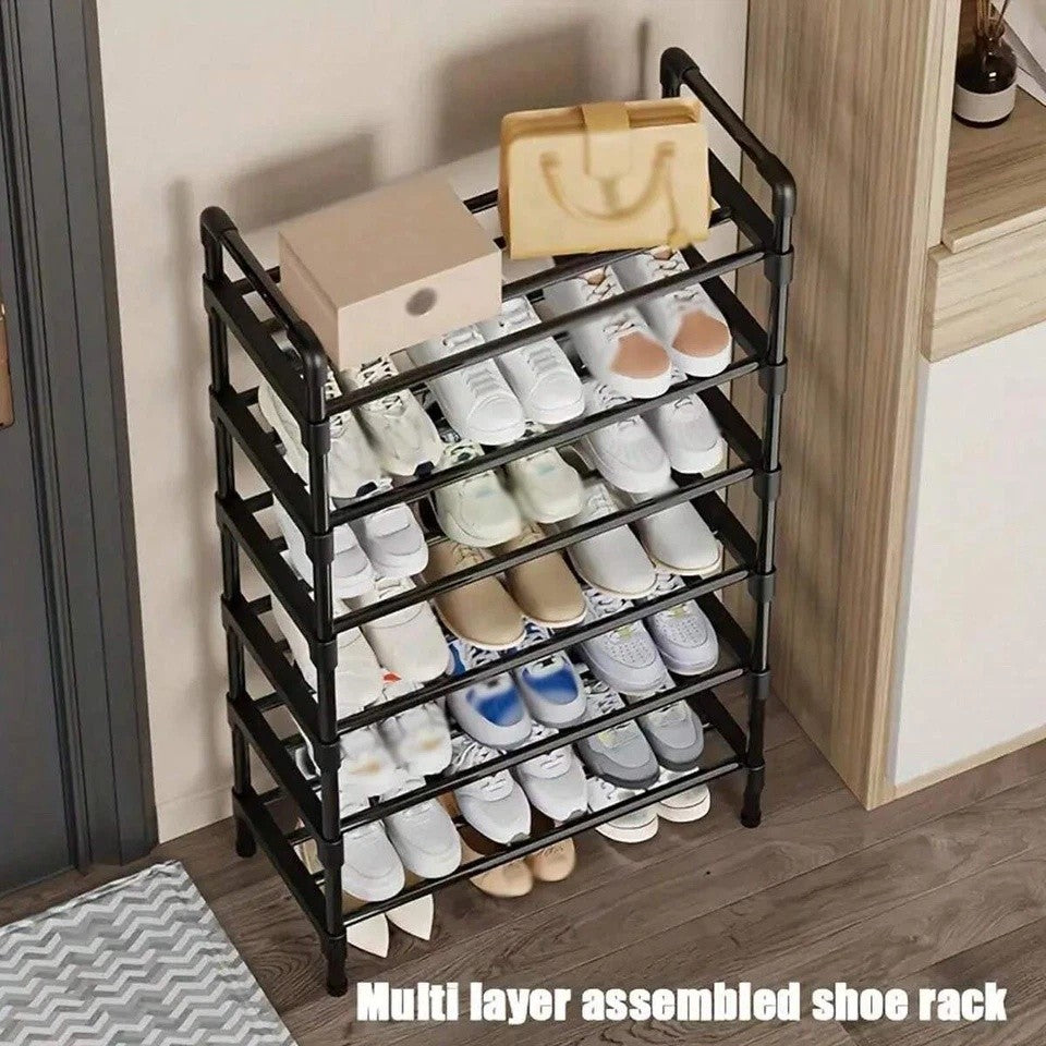 5 Layer Shoe Rack Black Shoe Storage Stand Simple Home Office Shoe Storage DIY