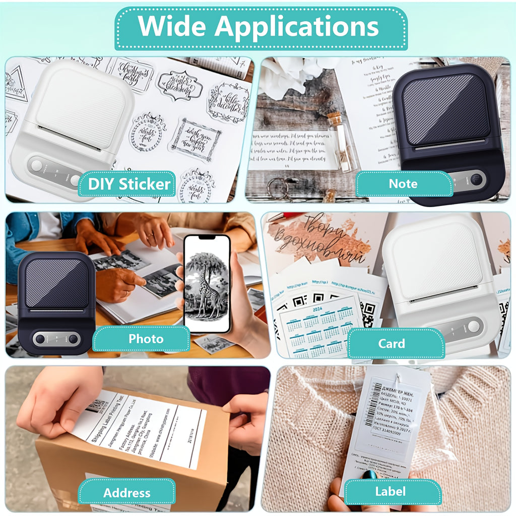 Mini Thermal Label Printer Self adhesive Paper & Inkless