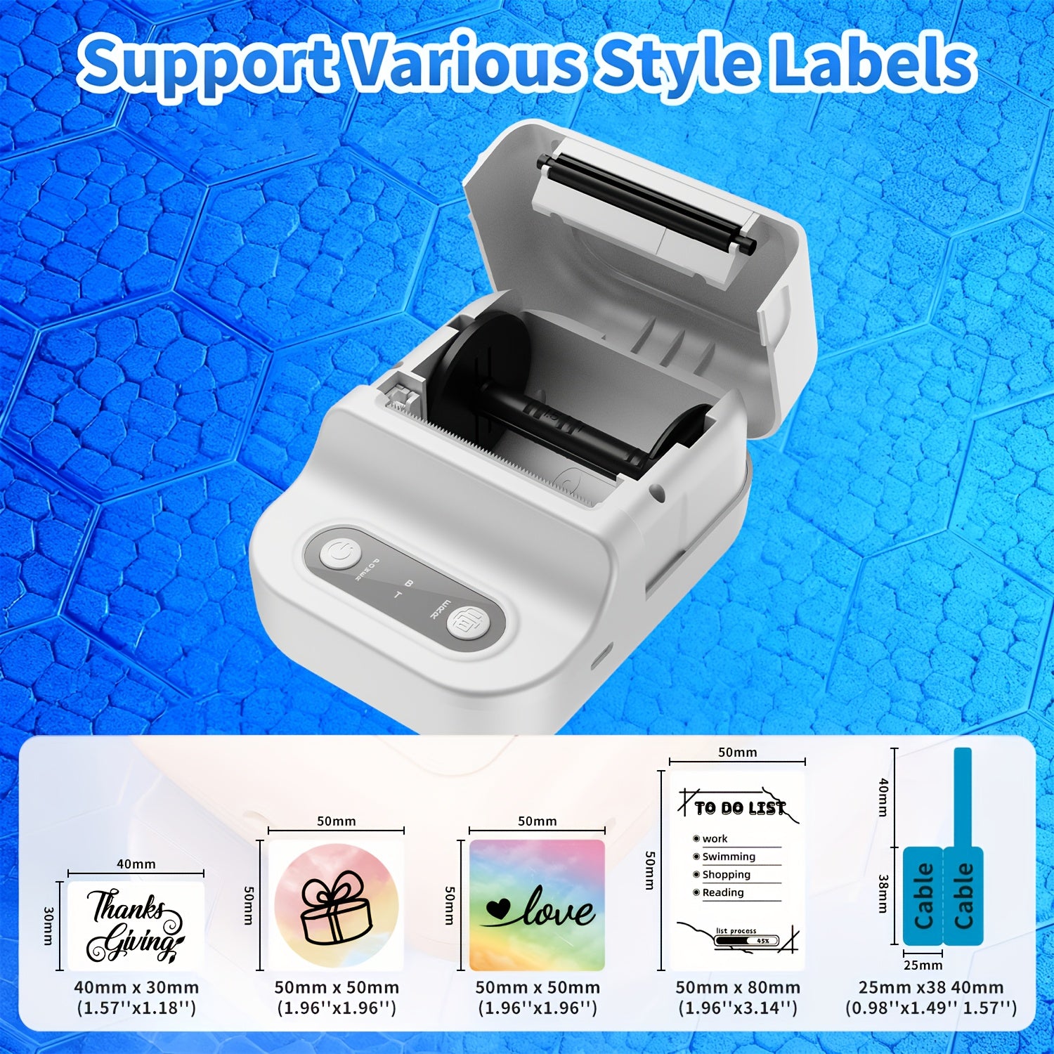 Mini Thermal Label Printer Self adhesive Paper & Inkless
