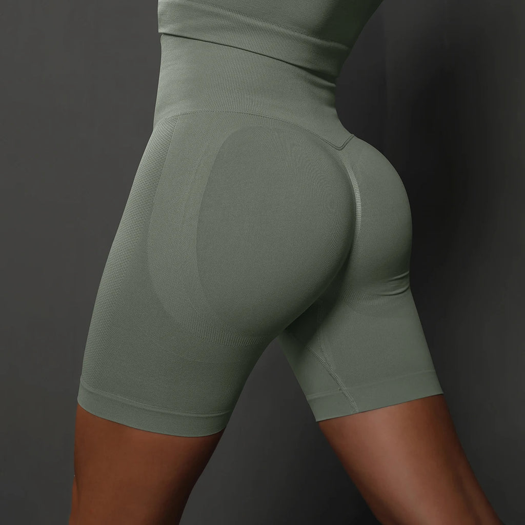  Yoga Shorts Women Seamless High Waist Push Up Fitness Cycling