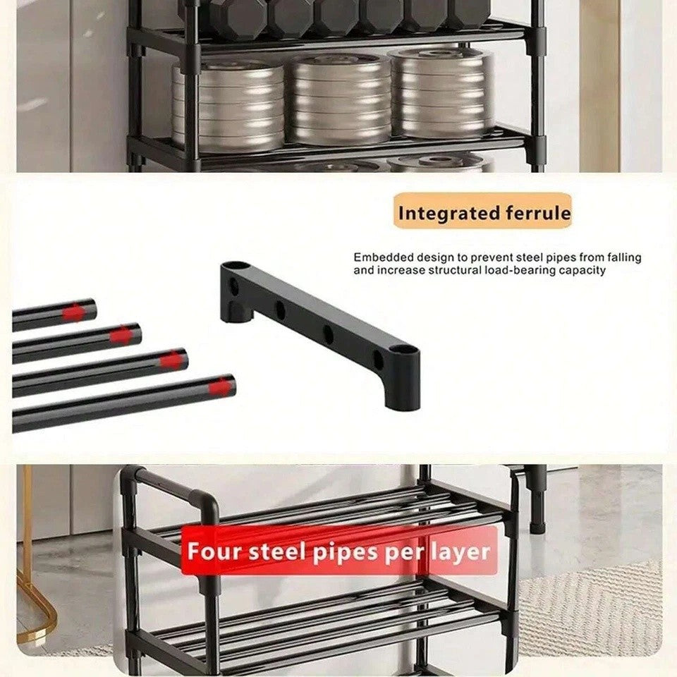5 Layer Shoe Rack Black Shoe Storage Stand Simple Home Office Shoe Storage DIY
