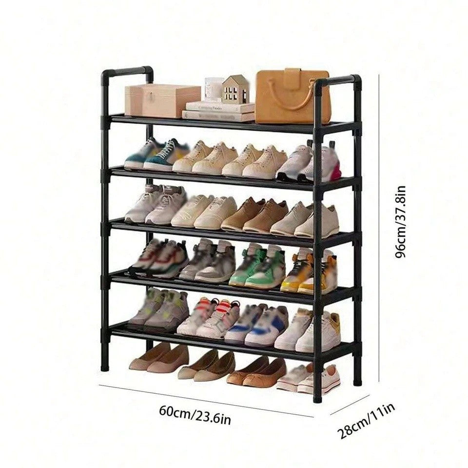 5 Layer Shoe Rack Black Shoe Storage Stand Simple Home Office Shoe Storage DIY