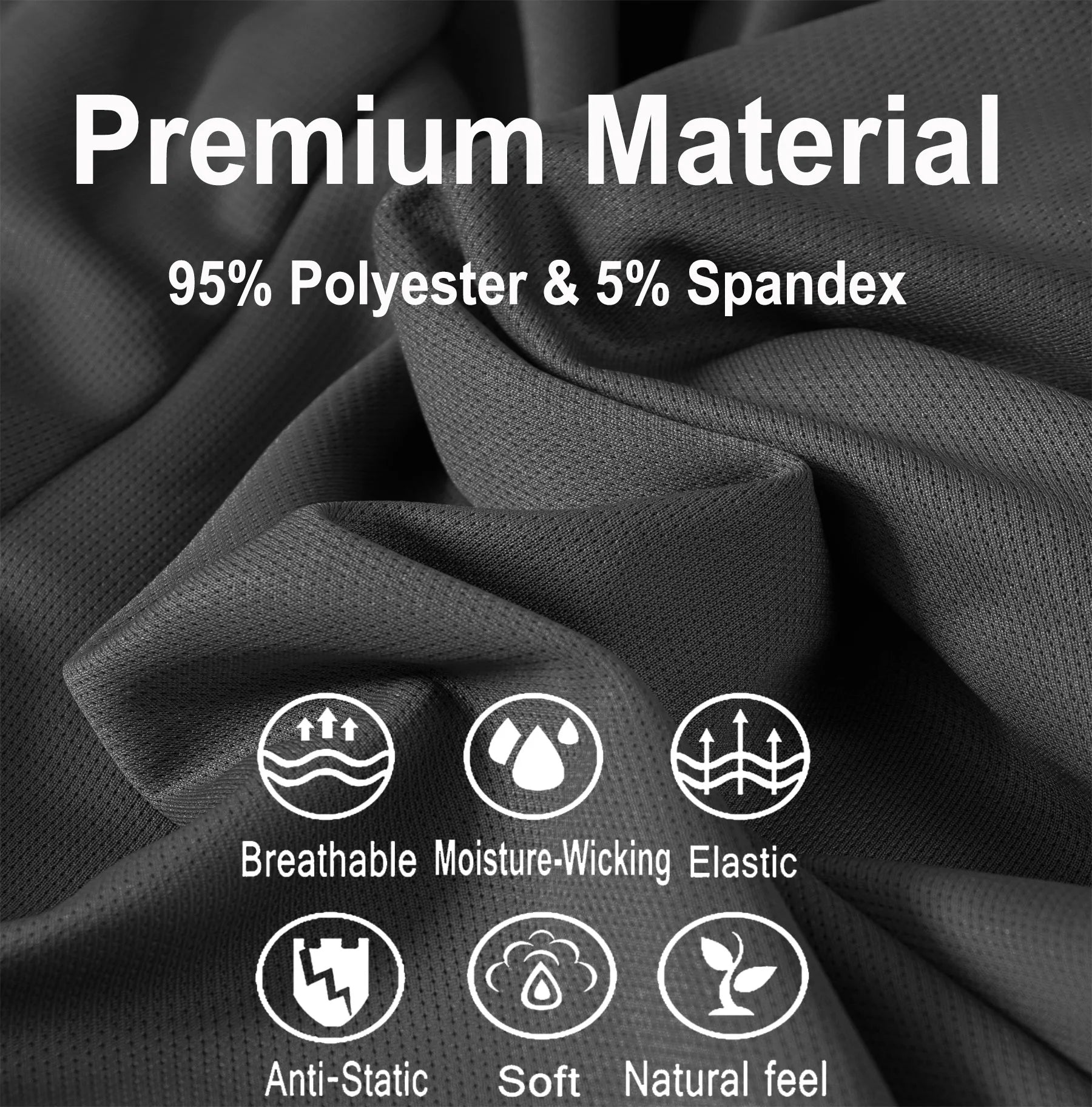 5 Pack Men's Athletic Shorts with pockets 