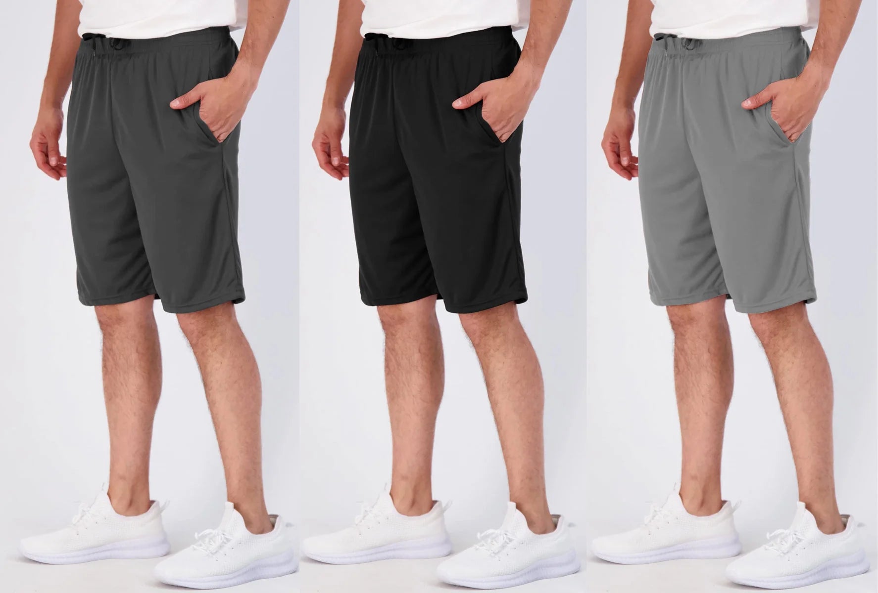 5 Pack Men's Athletic Shorts with pockets 