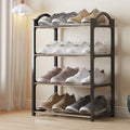  Free Standing Shoe Rack (8 Pairs of Shoes), Entryway Shoe Organizer with Storage Top for Bags or Shoes, Black