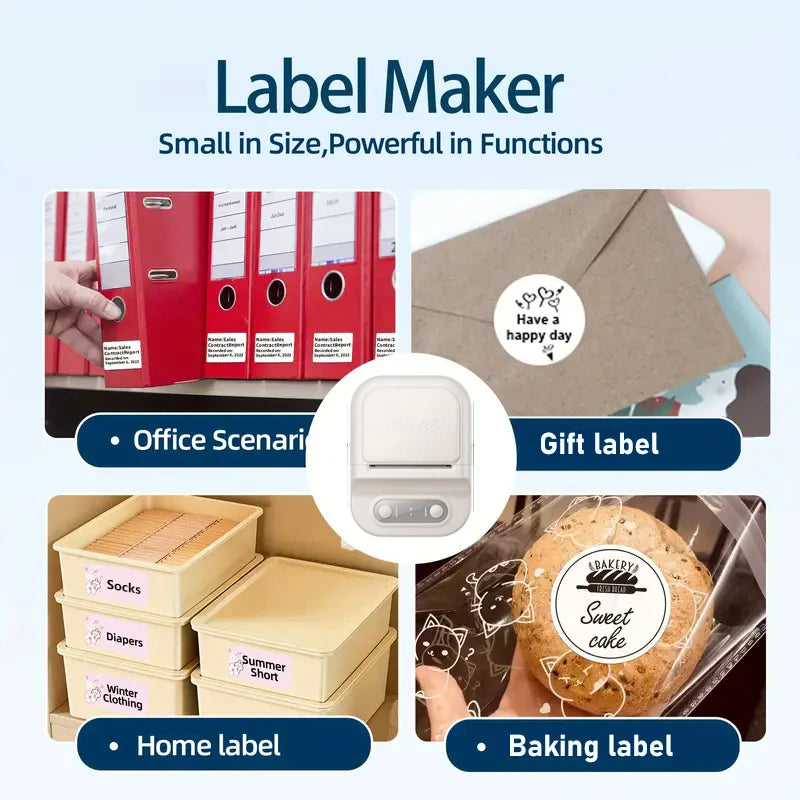Mini Thermal Label Printer Self adhesive Paper & Inkless