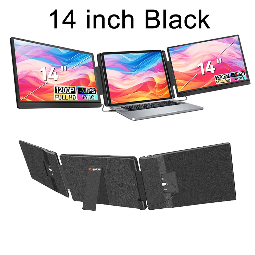 Portable LCD FHD IPS Gaming Backlit External Monitor Triple Screen Extender