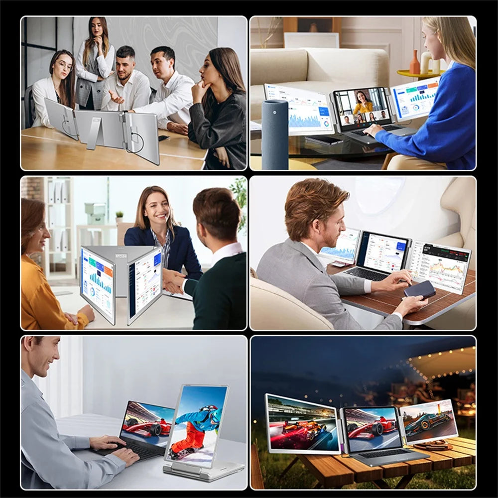 Portable LCD FHD IPS Gaming Backlit External Monitor Triple Screen Extender
