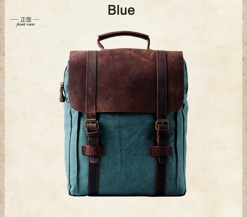 Vintage Canvas Leather Men's & Women's Backpack