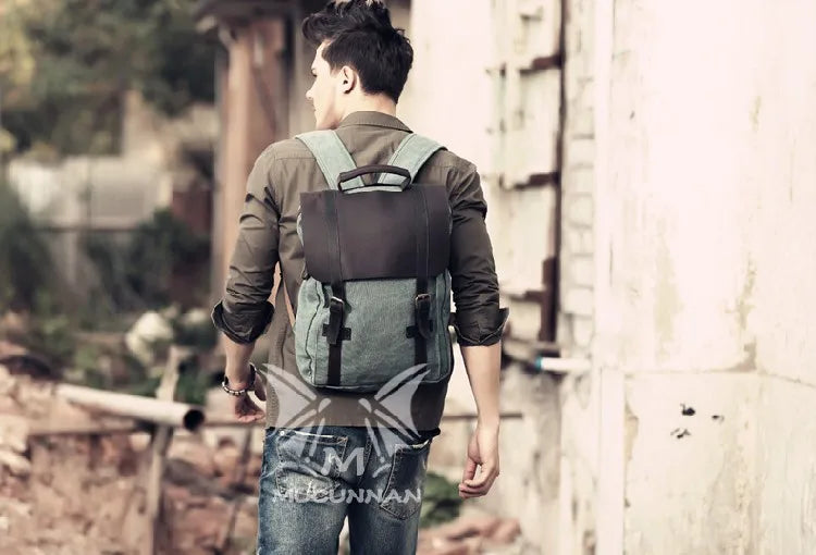 Vintage Canvas Leather Men's & Women's Backpack