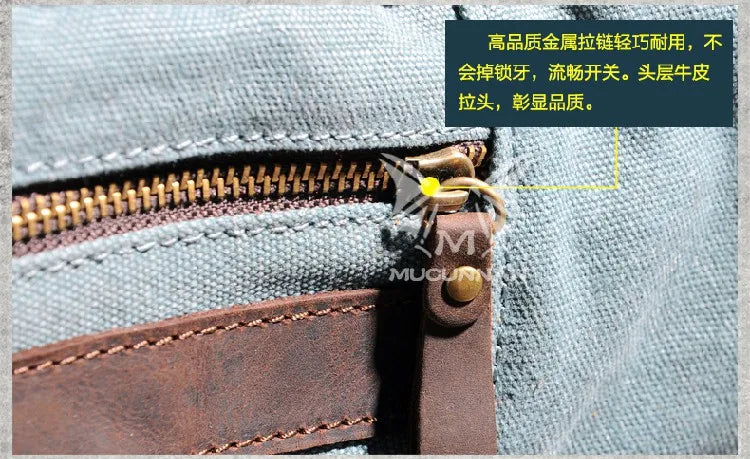 Vintage Canvas Leather Men's & Women's Backpack