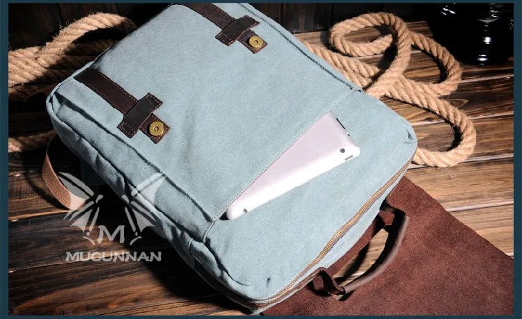 Vintage Canvas Leather Men's & Women's Backpack