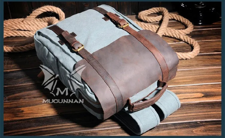 Vintage Canvas Leather Men's & Women's Backpack