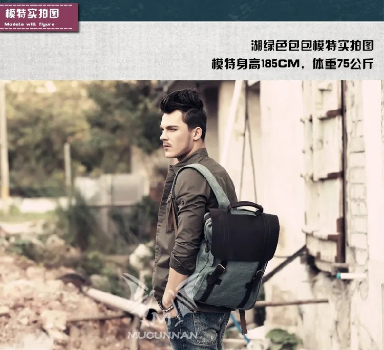 Vintage Canvas Leather Men's & Women's Backpack