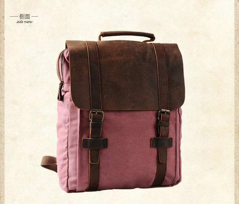 Vintage Canvas Leather Men's & Women's Backpack