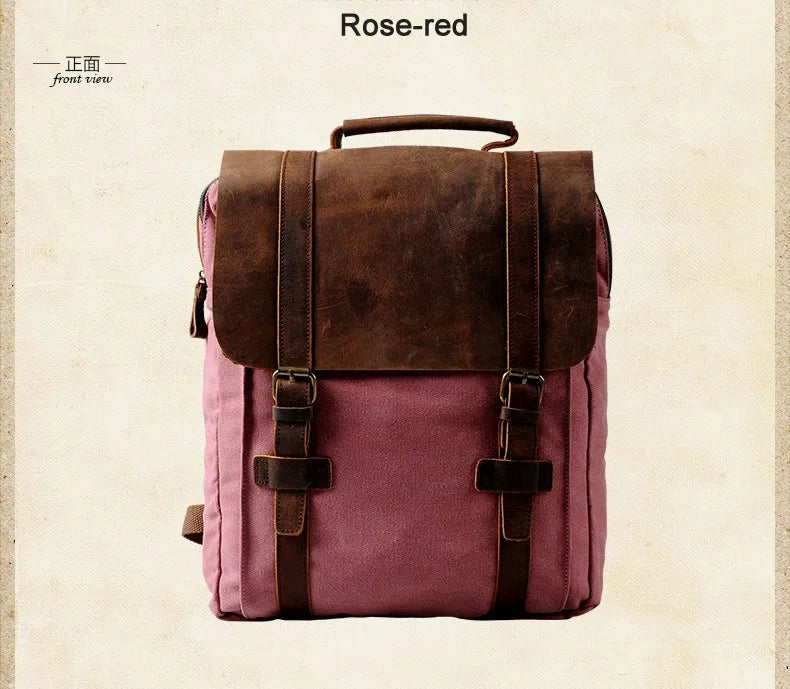 Vintage Canvas Leather Men's & Women's Backpack