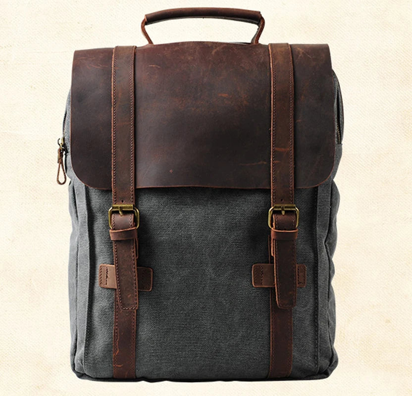 Vintage Canvas Leather Men's & Women's Backpack