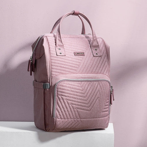 Quilted Diaper Backpack for Moms, Stylish Baby Bag