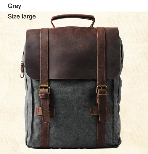 Vintage Canvas Leather Men's & Women's Backpack