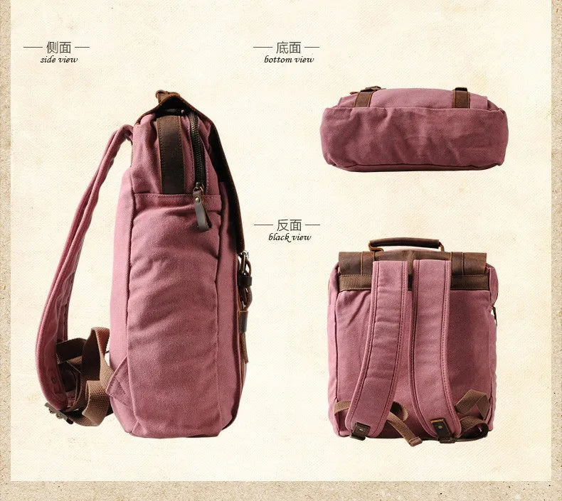 Vintage Canvas Leather Men's & Women's Backpack