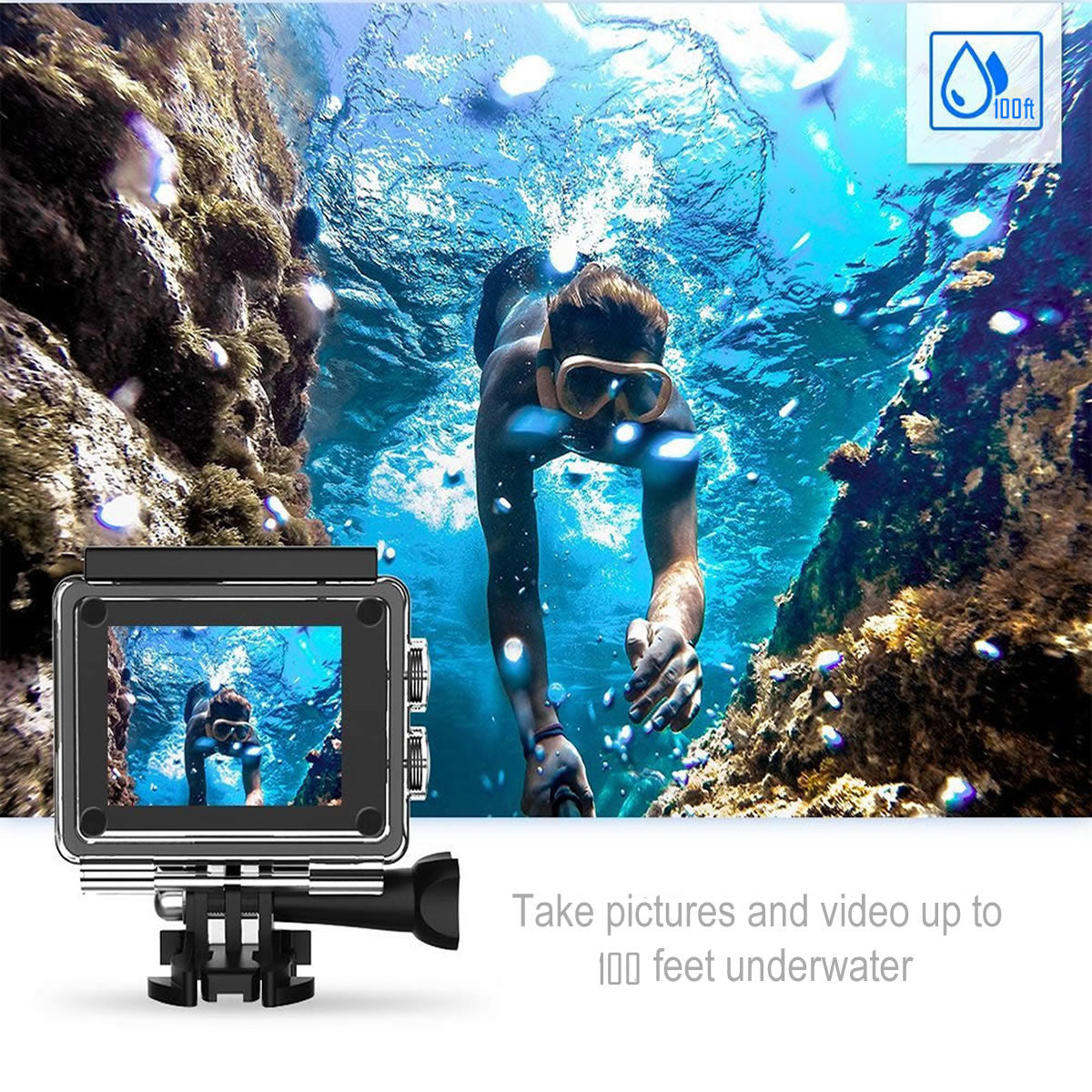 Waterproof 4K Action Camera with WiFi & Remote