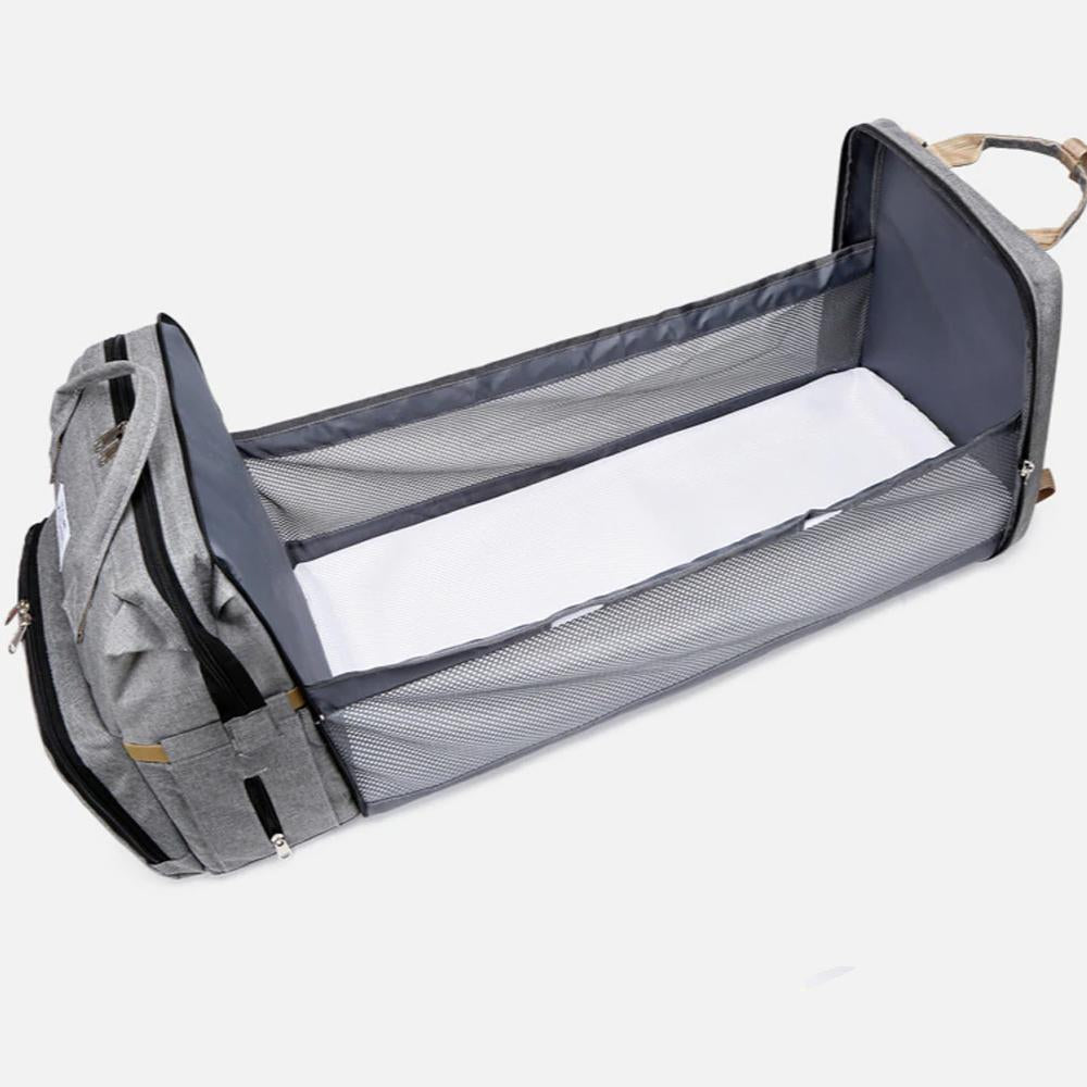 Multifunctional Diaper Backpack with Built In Baby Bed