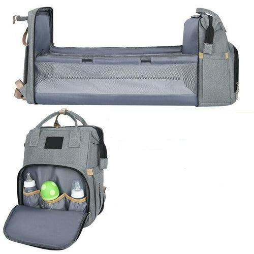 Multifunctional Diaper Backpack with Built In Baby Bed