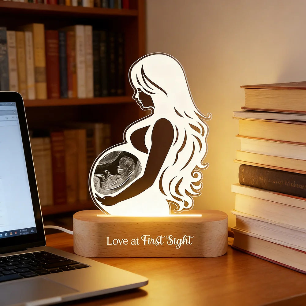 Acrylic Night Light Personalized Ultrasound Picture Mothers Day Gift For Pregnant Mom Expectant Parents Bedroom decor