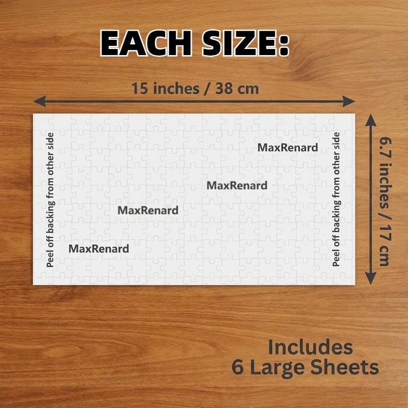 6 Sheets Jigsaw Puzzle Glue Sheets, Self Adhesive Puzzle Saver Stickers with 2 Hooks, for Thousand Pieces