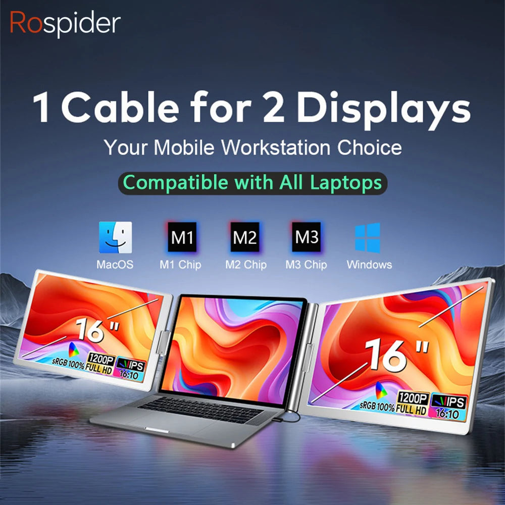Dual Screen Display Extended Portable Monitor