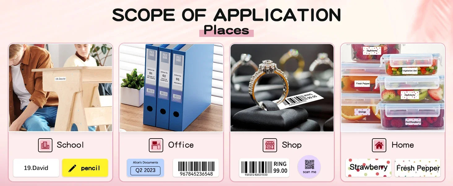 Portable Mini Printer Thermal Adhesive Sticker Label Printer Inkless Label Maker For Mobile Label