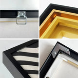 Customized DIY Frame Kit Gold Black Metal Aluminum Outer Frame and Wooden Inner Frame
