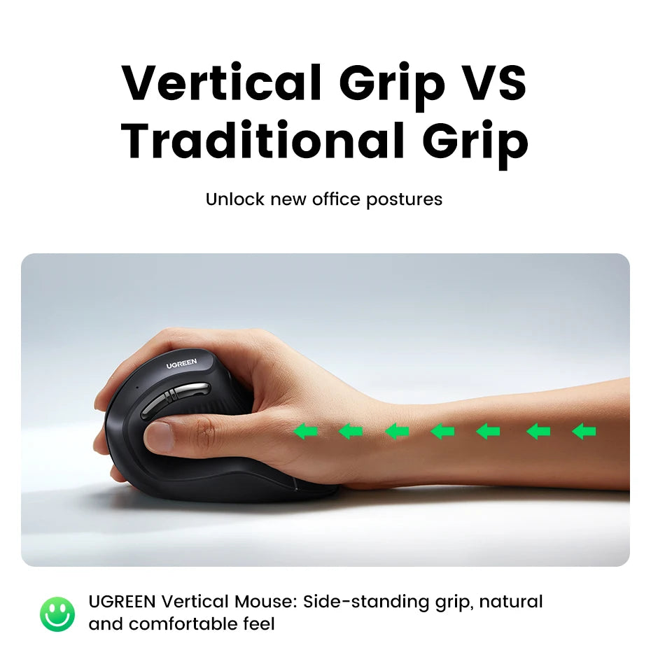 Vertical Mouse Wireless Bluetooth  6 Mute Buttons for MacBook Tablet Laptops Computer PC