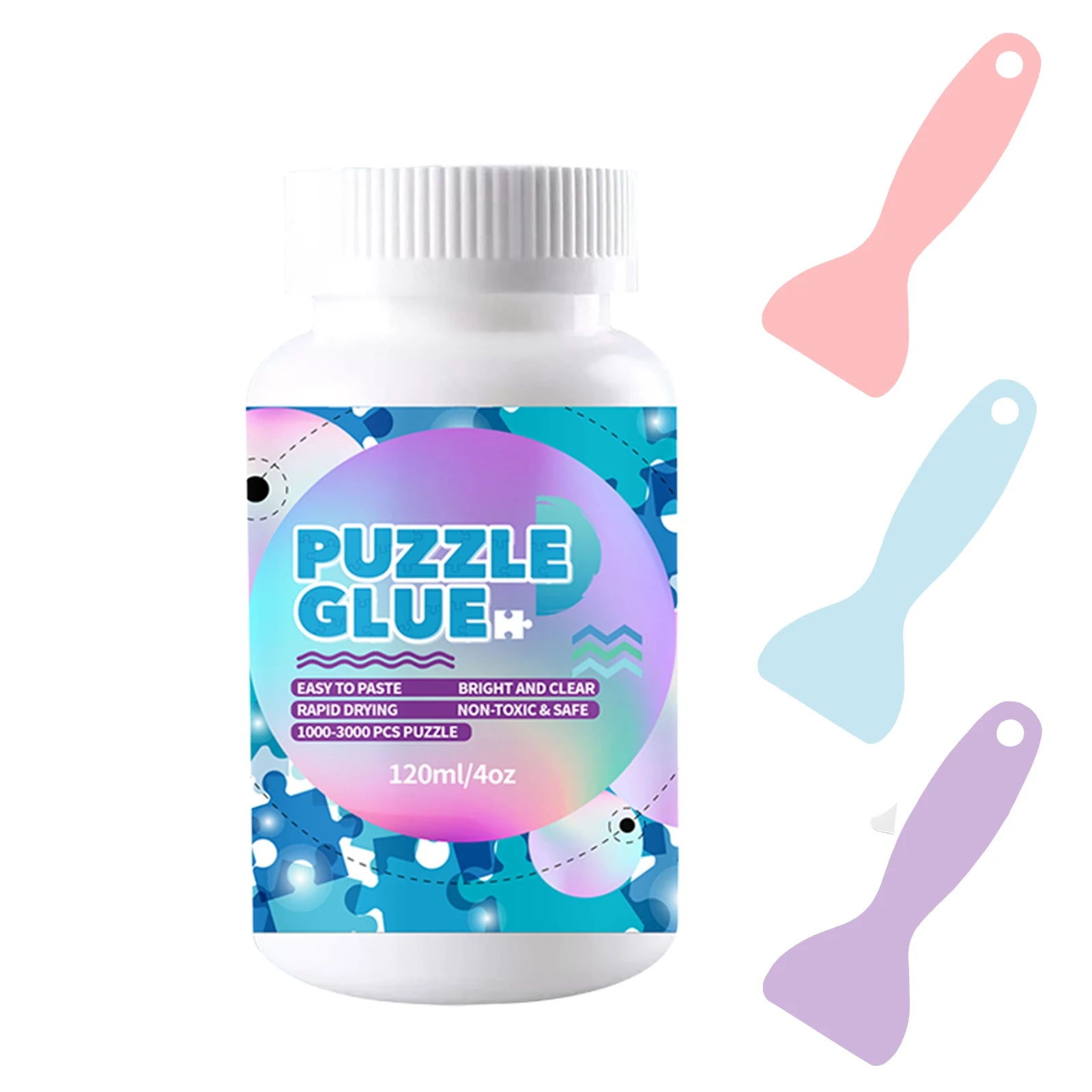 Jigsaw Puzzle Glue with Applicator Laminates and Preserves Finished Jigsaw Puzzles