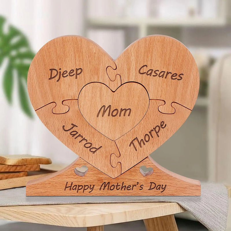 Family Wood Ornaments Free Name Engraving Wooden Decoration