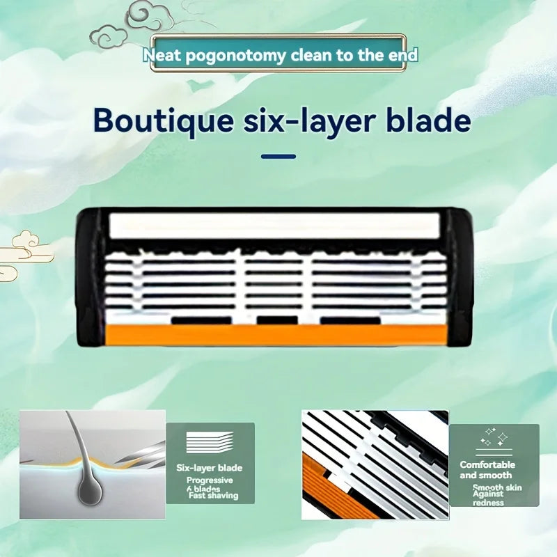6 layer men's stainless steel Razor blade