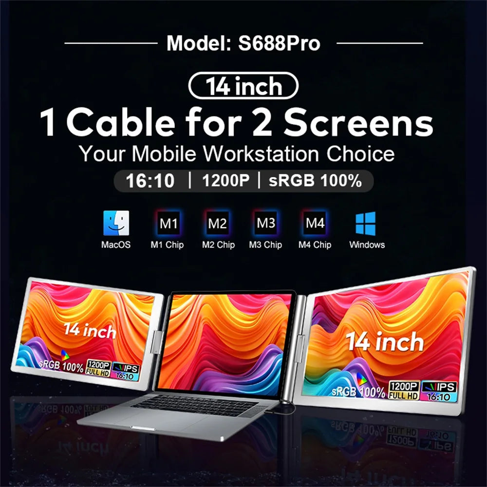 Dual Screen Display Extended Portable Monitor