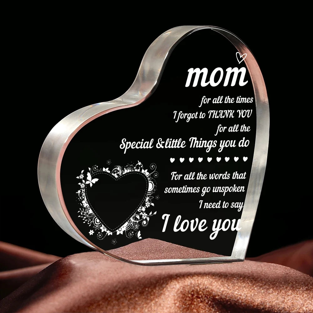 transparent gift Presents From Daughter son for my best Dad heart Gift For my father home bedroom Ornaments Birthday gift