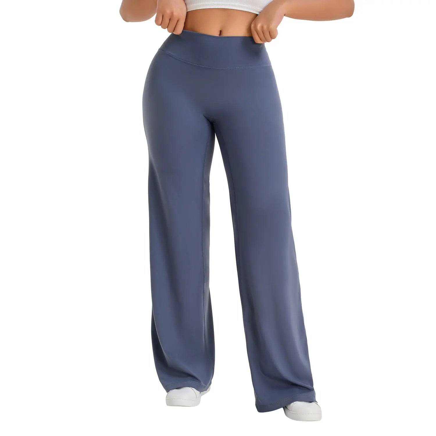 Straight Leg Bottoms Women's Mid Waist Yoga Pants