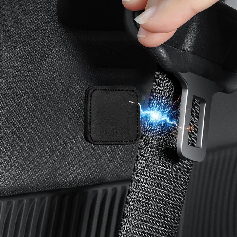 Suede Magnetic Suction Car Seat Belt Fixing Clips Auto Belt Holder