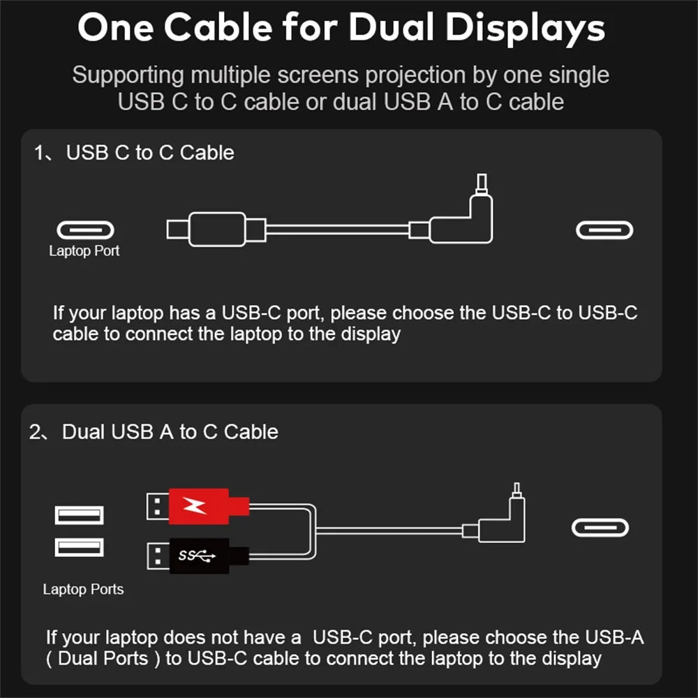 Dual Screen Display Extended Portable Monitor